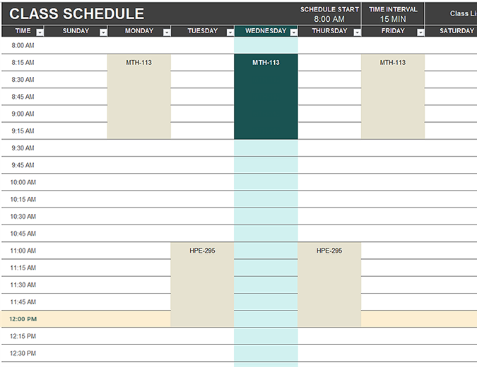 Daily Schedule Template | Printable Daily Planner Template | Excel 