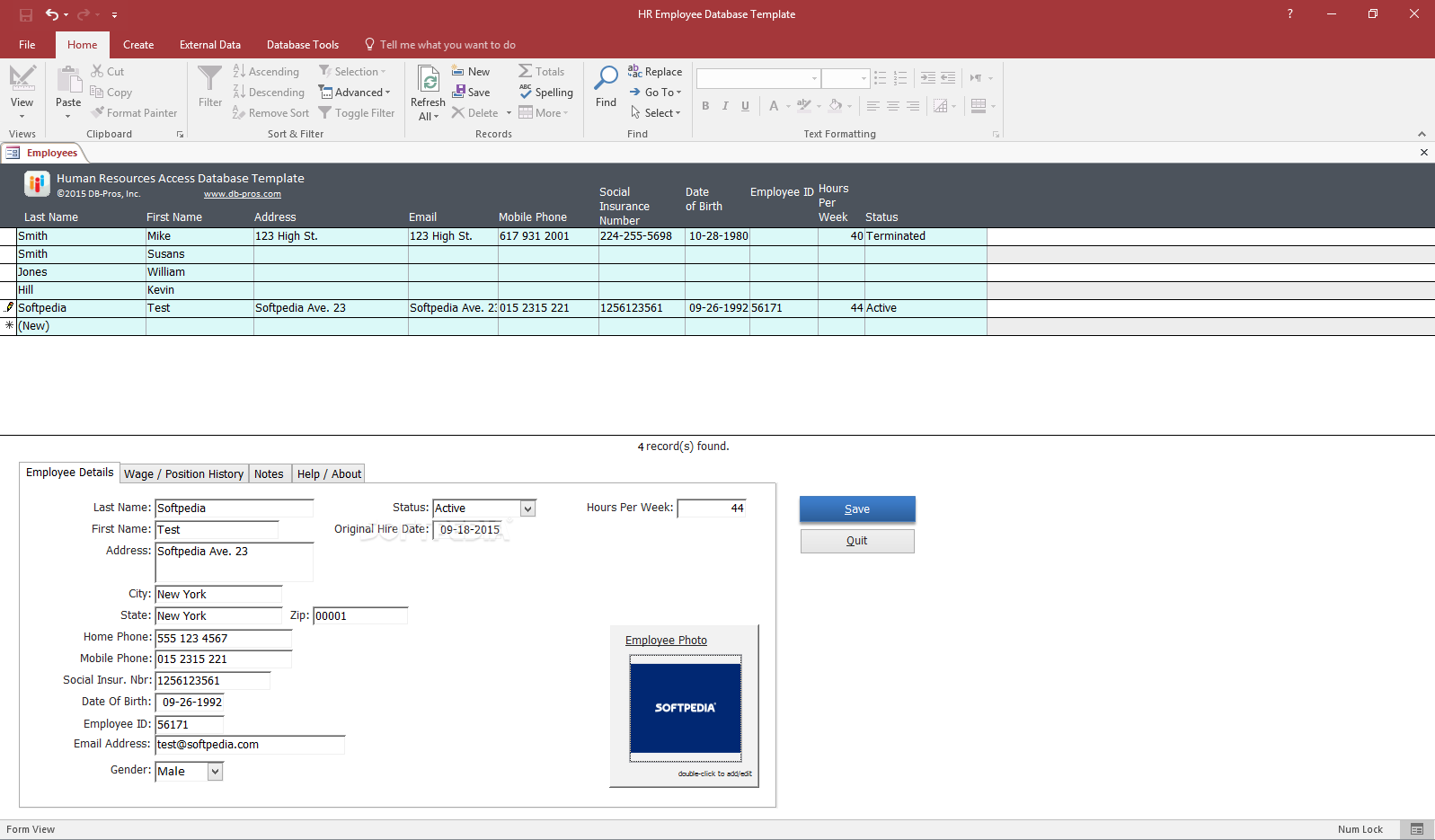 Download HR Employee Database Template 1.1.0