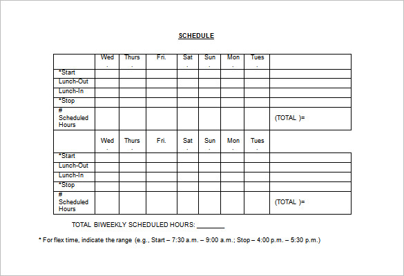 Employee Schedule Template 5 Free Word, Excel, PDF Documents 