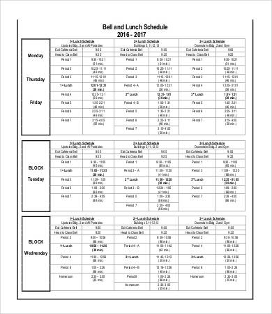 Lunch Schedule Template 14+ Free Word, PDF Documents Download 
