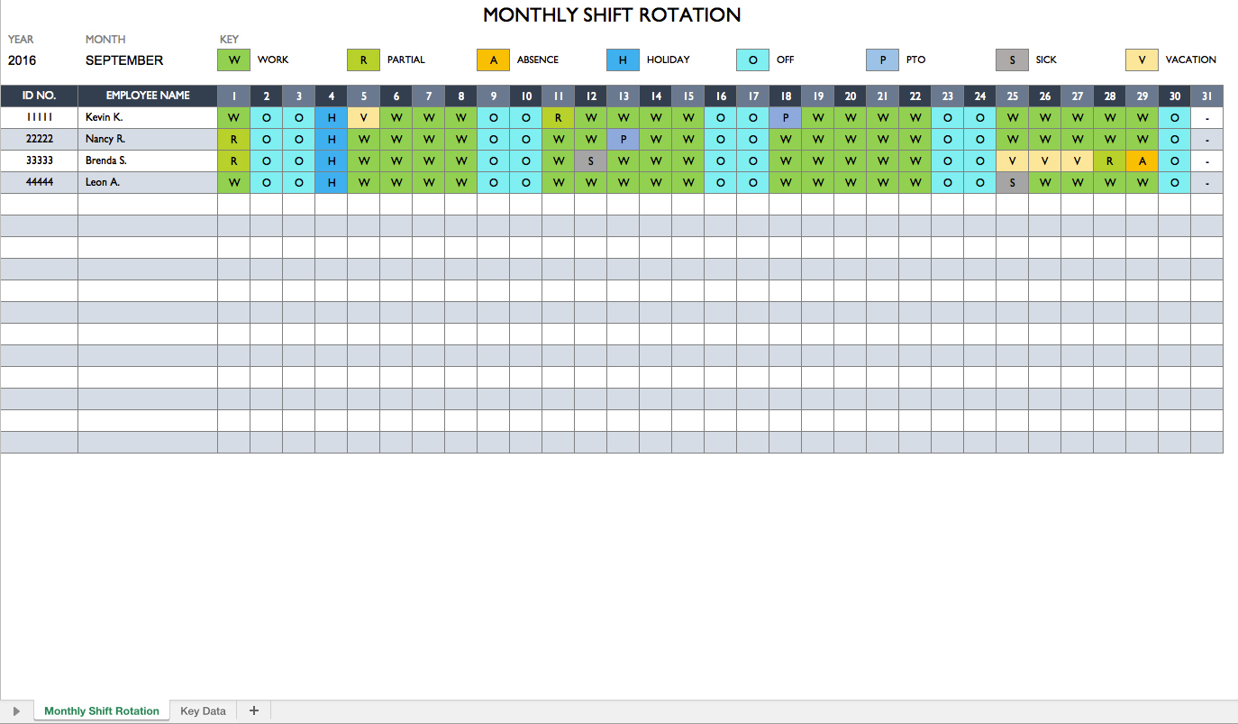 Free Rotation Schedule Template