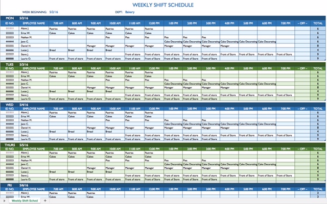 12 Steps to a Microsoft Excel Employee Shift Schedule | Zip Schedules