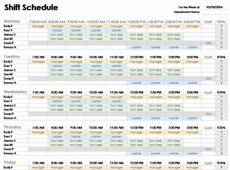 12 Steps to a Microsoft Excel Employee Shift Schedule | Zip Schedules