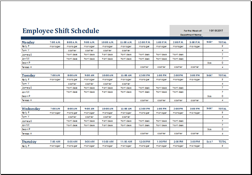 microsoft excel employee schedule template employee shift schedule 