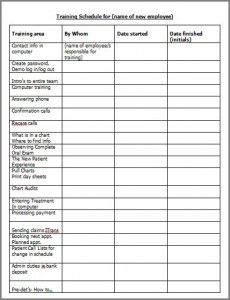 Here is a Training Schedule template example that I created for 