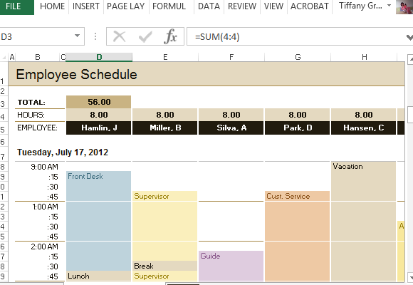 Hourly Calendar Template. Free Download Day Wise Hourly Schedule 