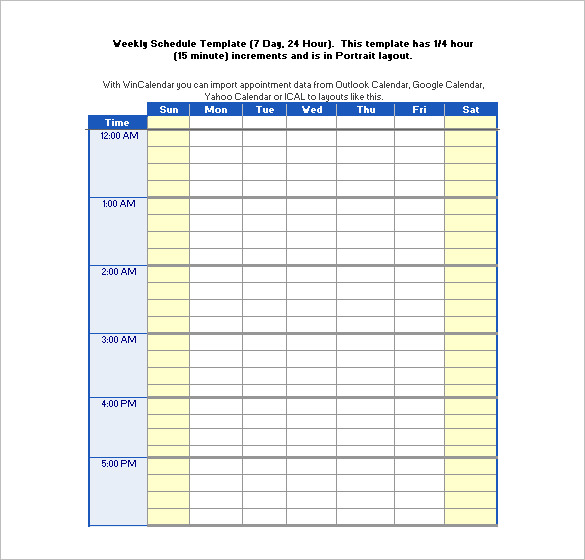 24 Hours Schedule Templates 16+ Free Word, Excel, PDF Format 