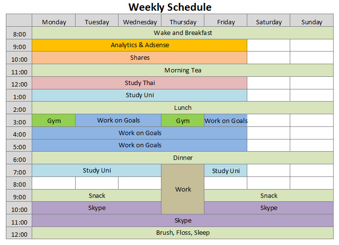 Weekly Schedule Template for Excel