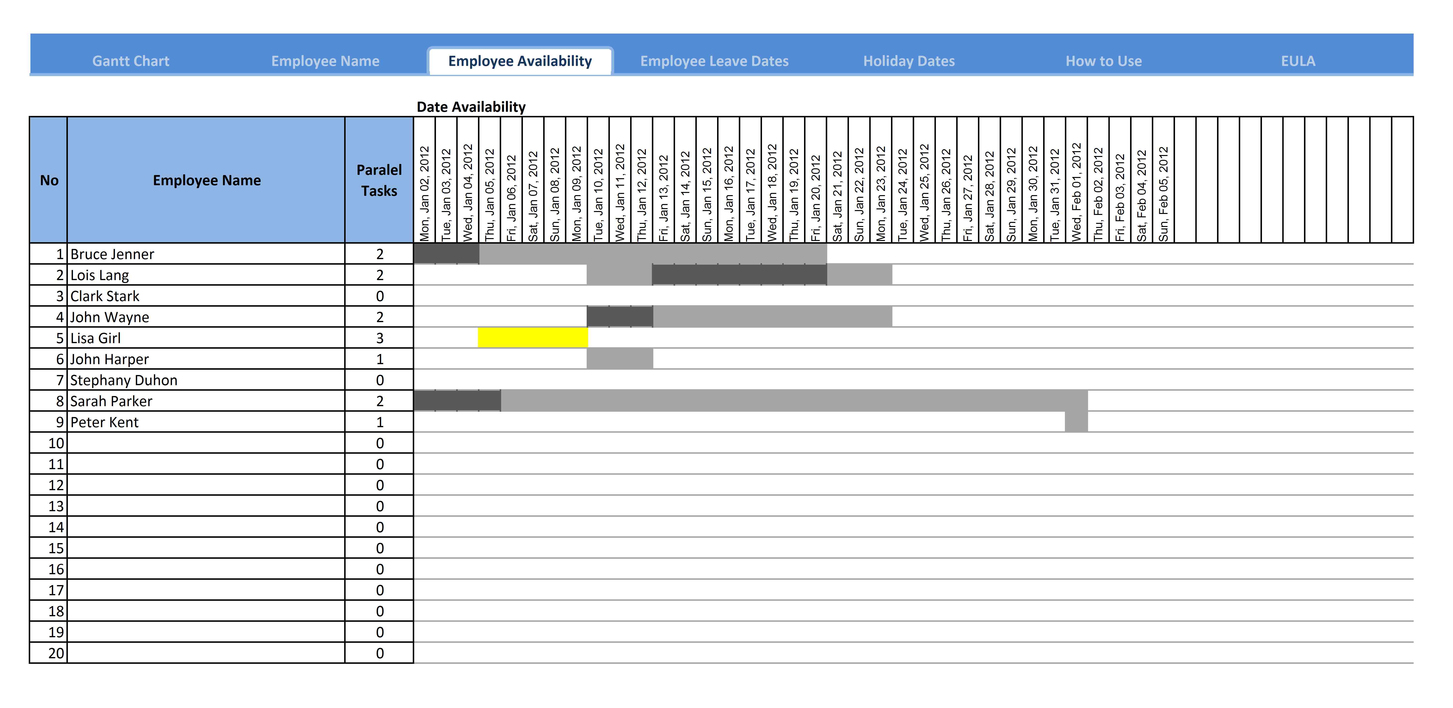 Gantt Chart Excel Template 2010