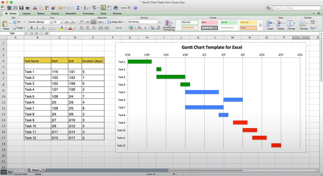 Use this Free Gantt Chart Excel Template