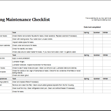 Facility Maintenance Schedule Template Archives Excel Templates