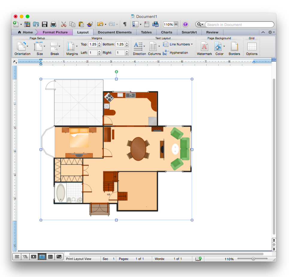 How to Add a Floor Plan to a MS Word Document Using ConceptDraw 