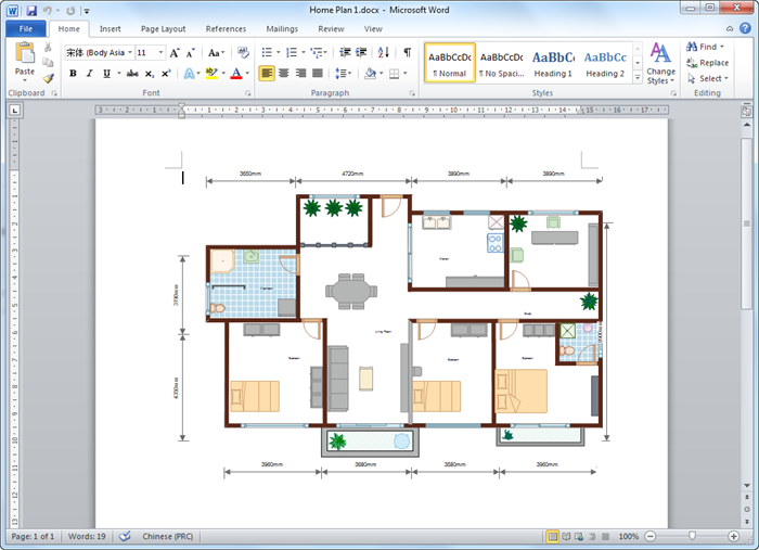 Create Floor Plan for Word