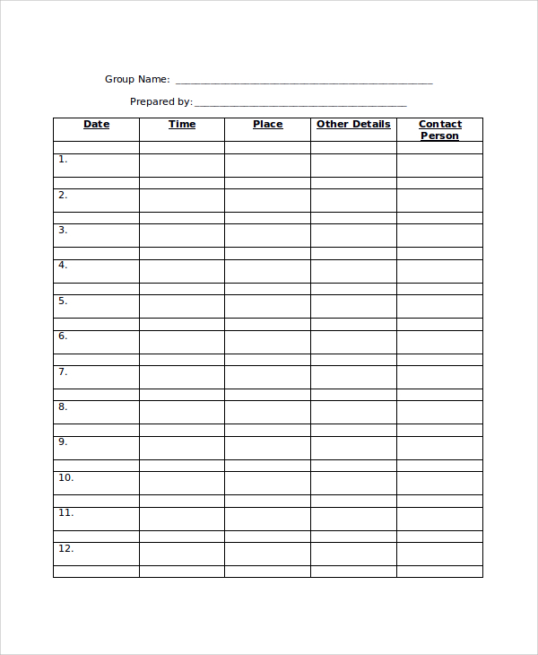 Sample Monthly Work Schedule Template 7+ Free Documents Download 