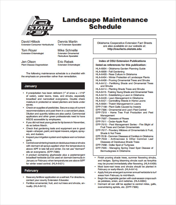 Maintenance Schedule Templates 28+ Free Word, Excel, PDF Format 