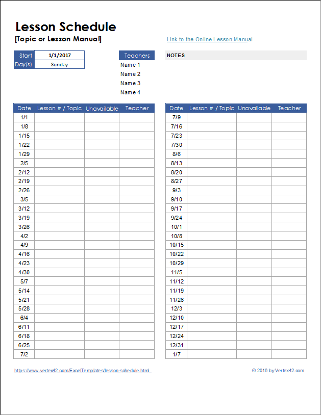 schedule templates for google docs