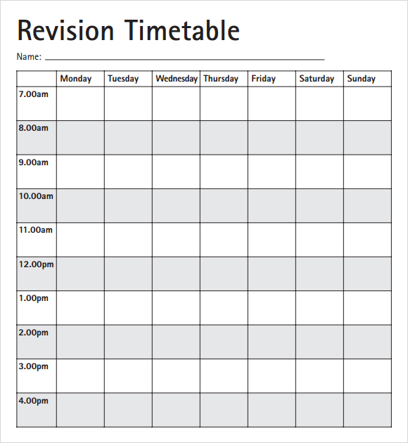 Homework schedule Office Templates