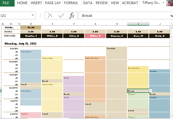Weekly Hourly Planner Template Excel | listmachinepro.com