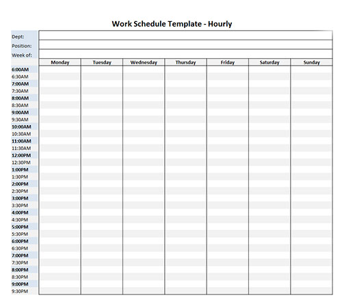 Hourly Planner Template Excel Choice Image Templates Example 