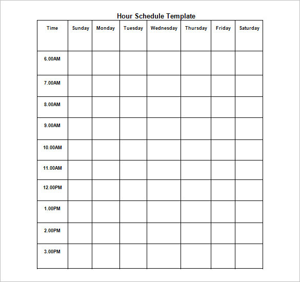 Hourly Chart Template Dtk Templates