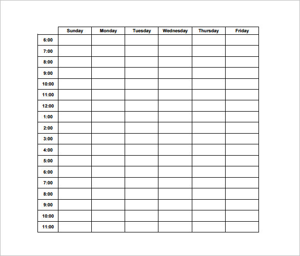 Hourly Schedule Template 32+ Free Word, Excel, PDF Format | Free 