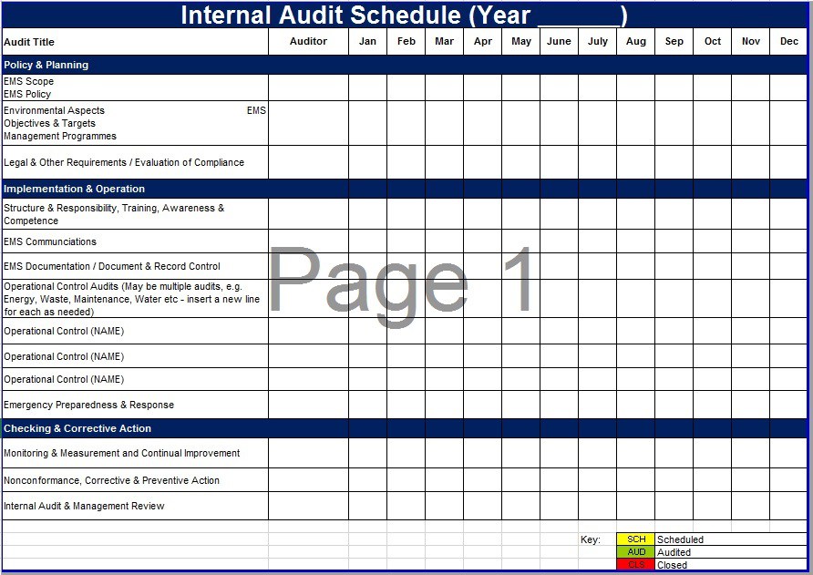 8 Free Sample Audit Schedule Templates Printable Samples