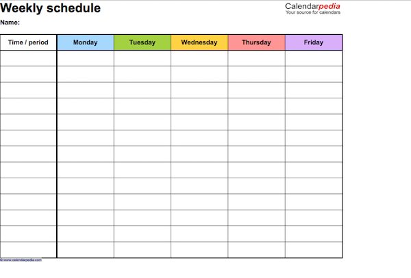 Free Rotation Schedule Template