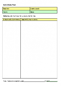 Substitute Lesson Plan Form Freeology