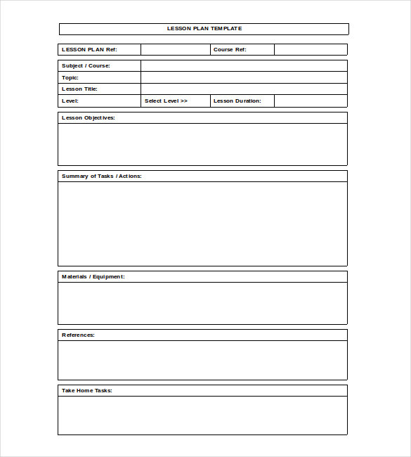 Blank Lesson Plan Template – 15+ Free PDF, Excel, Word, Google 