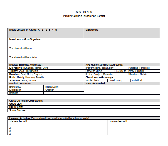 11+ Microsoft Word Lesson Plan Templates | Free & Premium Templates