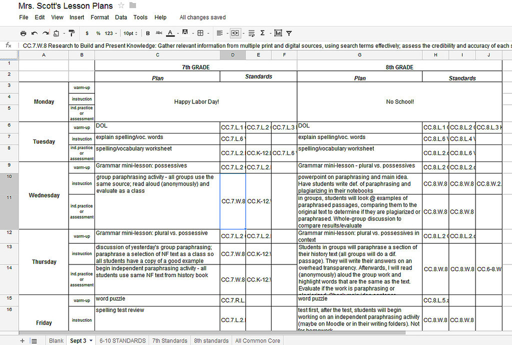 Lesson Plan Template Google Docs Printable Schedule Template