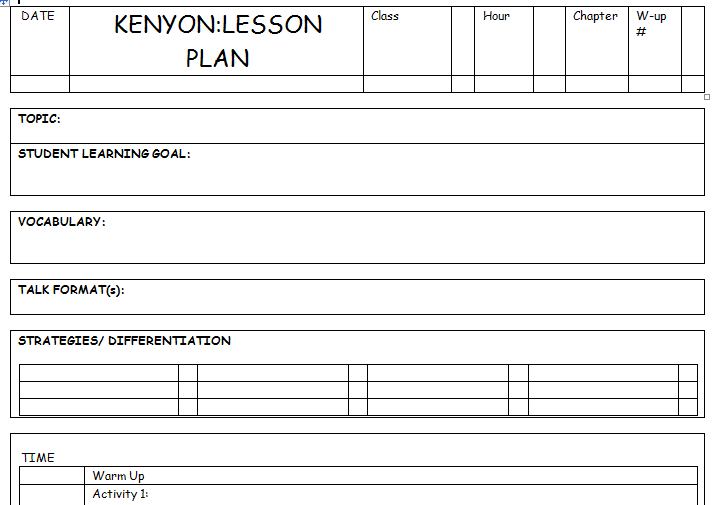 Google Docs Lesson Plan Template | Best Template Idea