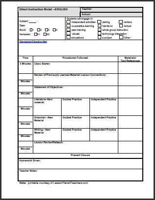 High School Lesson Plan Template – 9+ Free Sample, Example, Format 