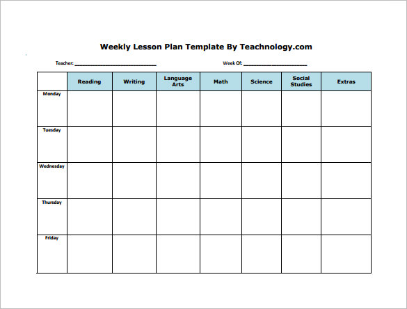 Weekly Lesson Plan Template – 8+ Free Word, Excel, PDF Format 