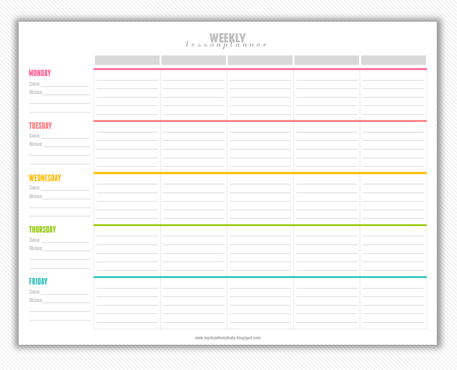 This blank, customizable printable lesson plan form is ready to be 