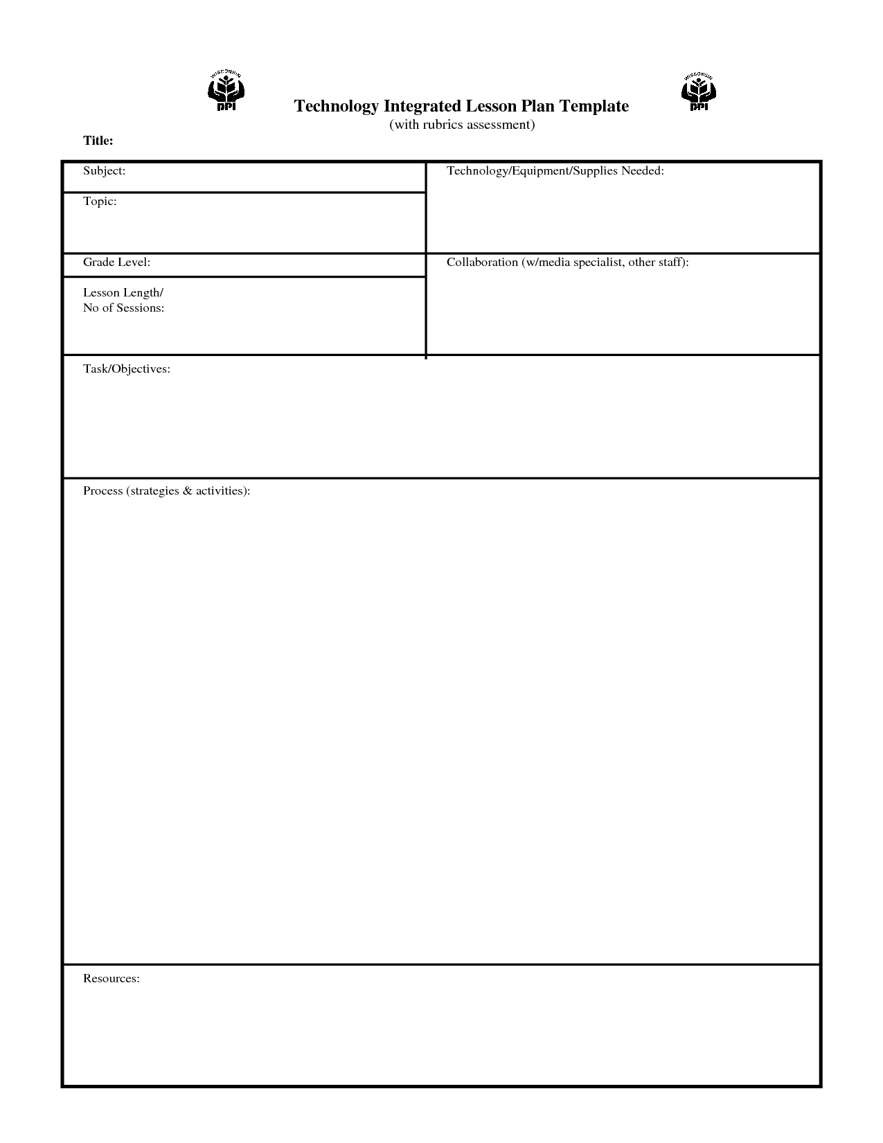 Free Printable Lesson Plan Template