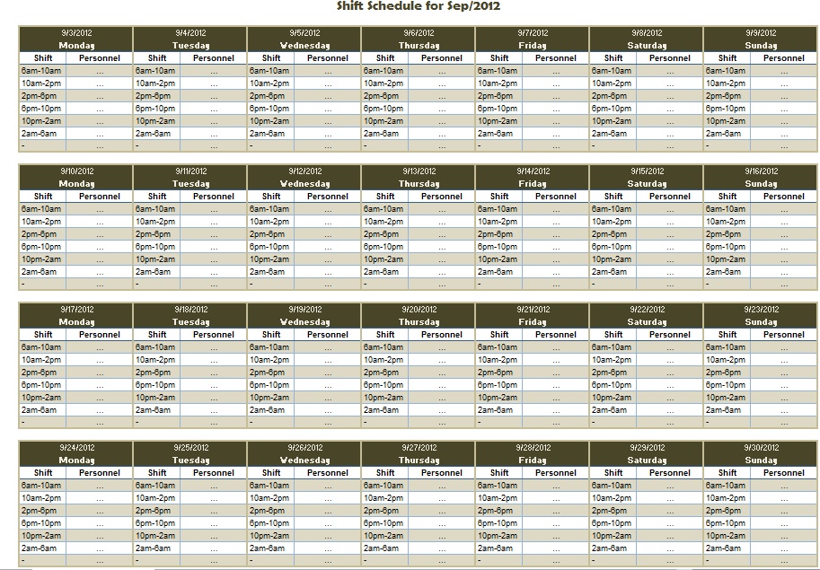 24 Images of Monthly Employee Shift Schedule Template | leseriail.com