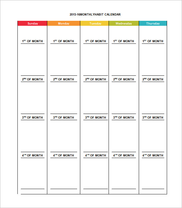 month schedule template Londa.britishcollege.co