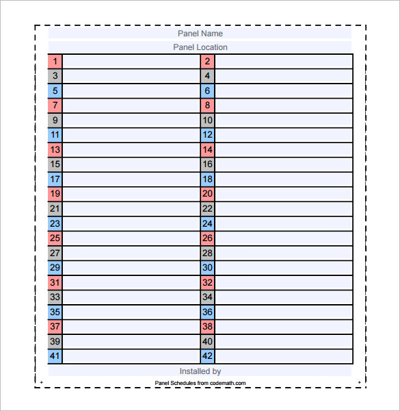 Panel schedule template good captures 20 panel 20 schedule 