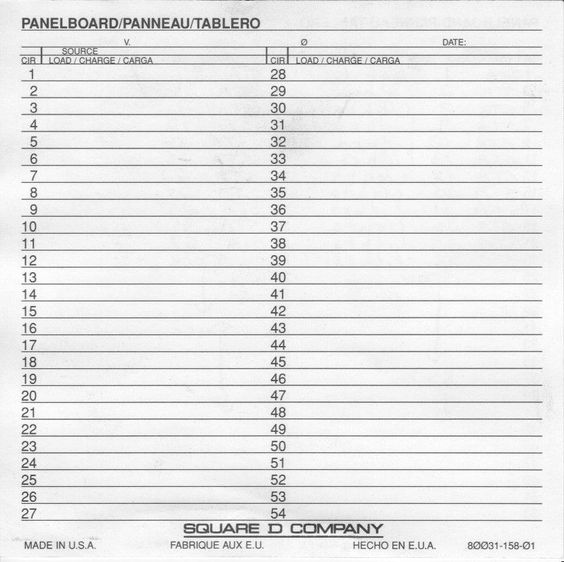 Panel Schedule Template Square D printable schedule template