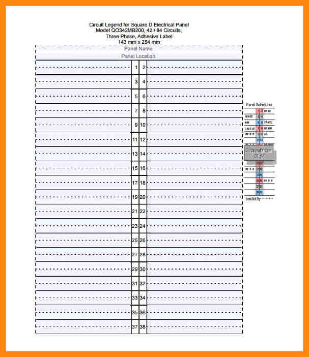 Square d panel schedule electrical template smart