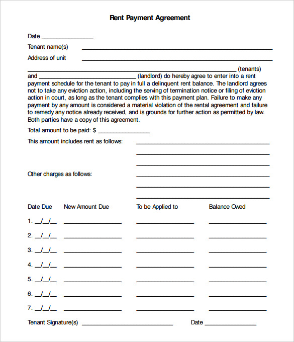 payment plan agreement template