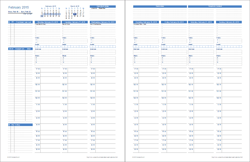 Monthly Meal Planner For Excel