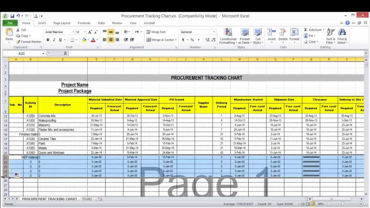 Annual Procurement Plan Template Excel Schedule Template 