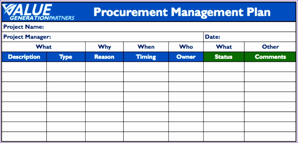 procurement schedule template excel