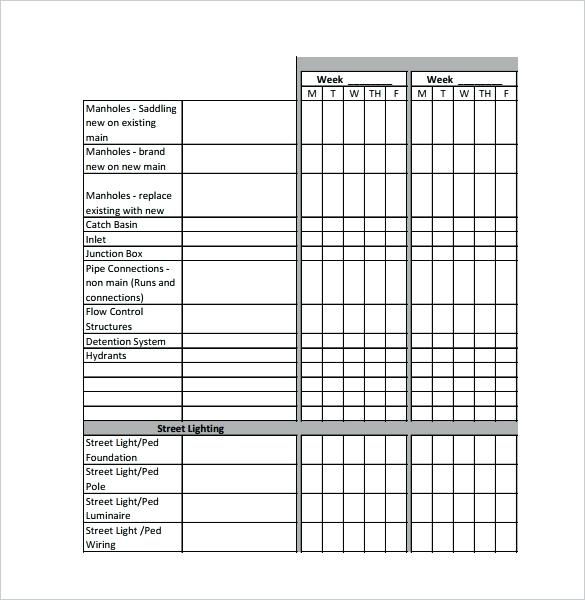 Construction Schedule Template Free