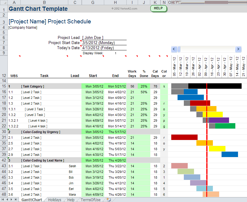 Gantt Chart Template Pro for Excel