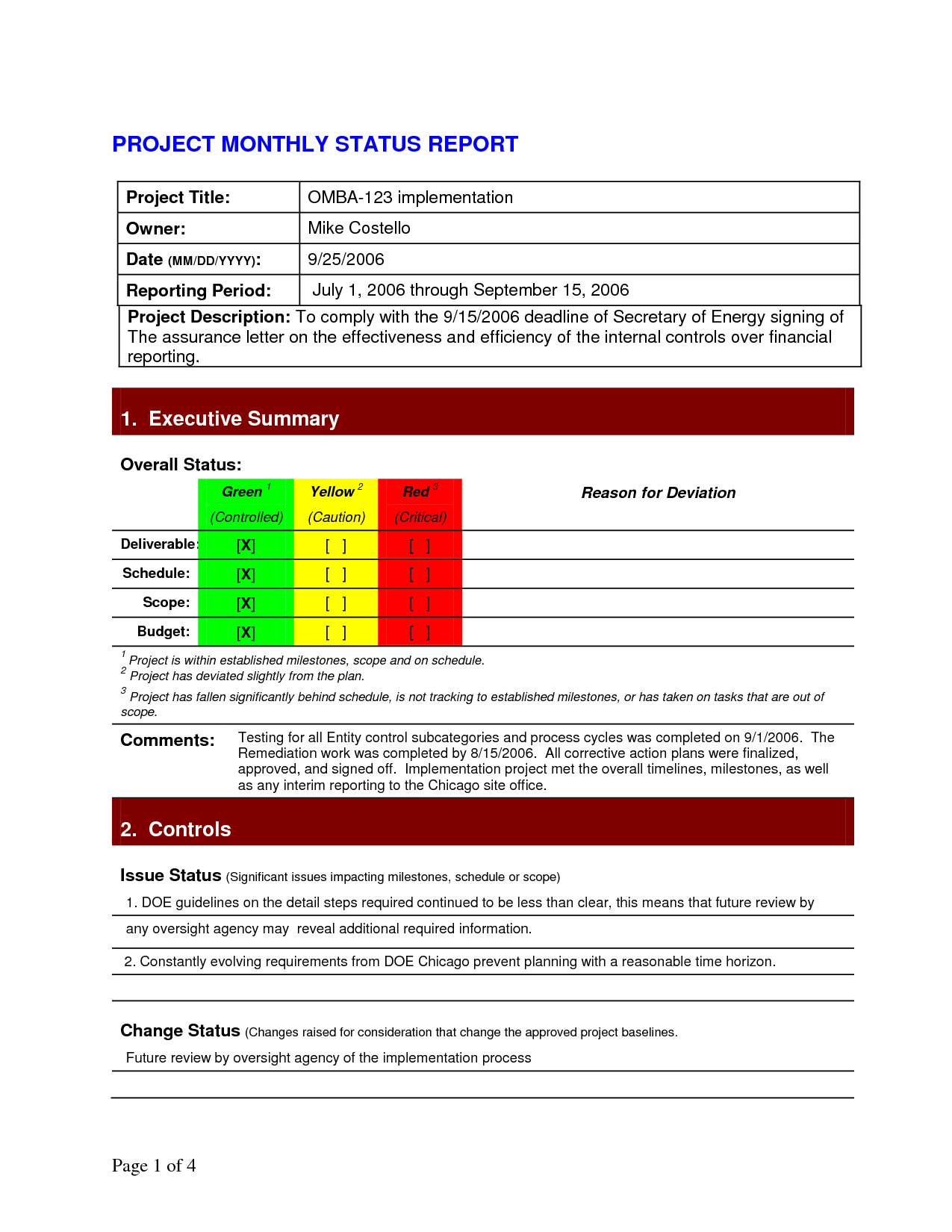 Project Report Template Doc – printable schedule template