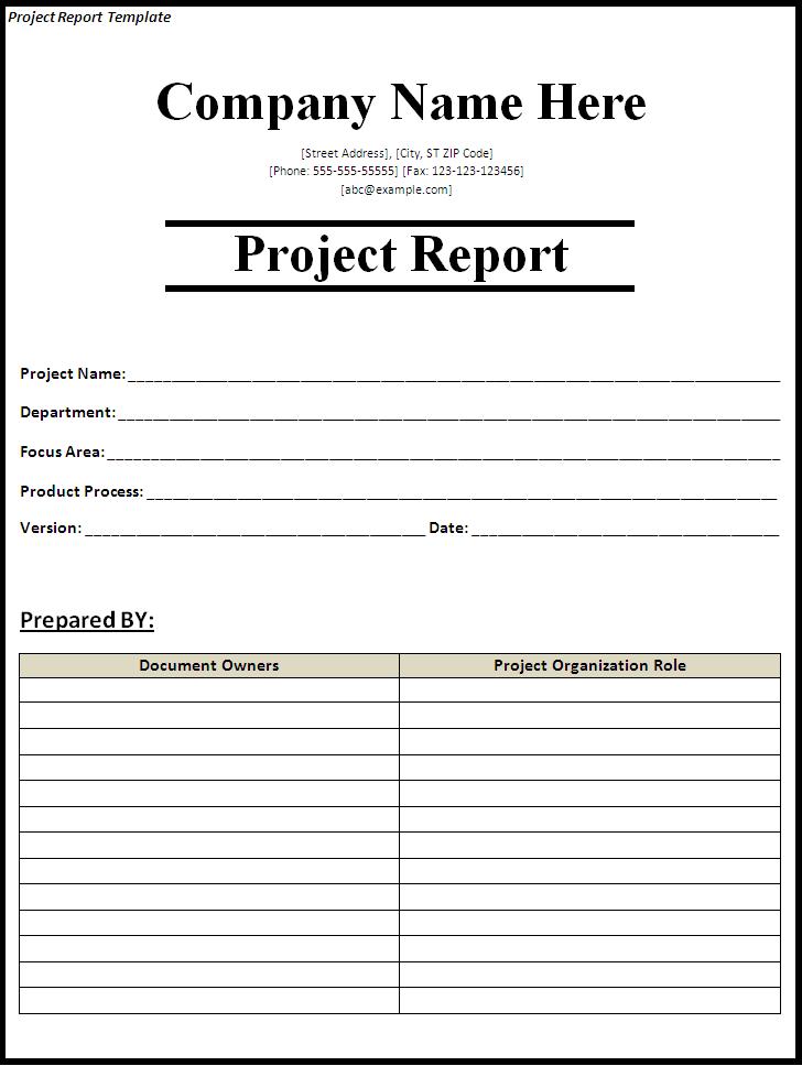 Project Report Template Word printable schedule template