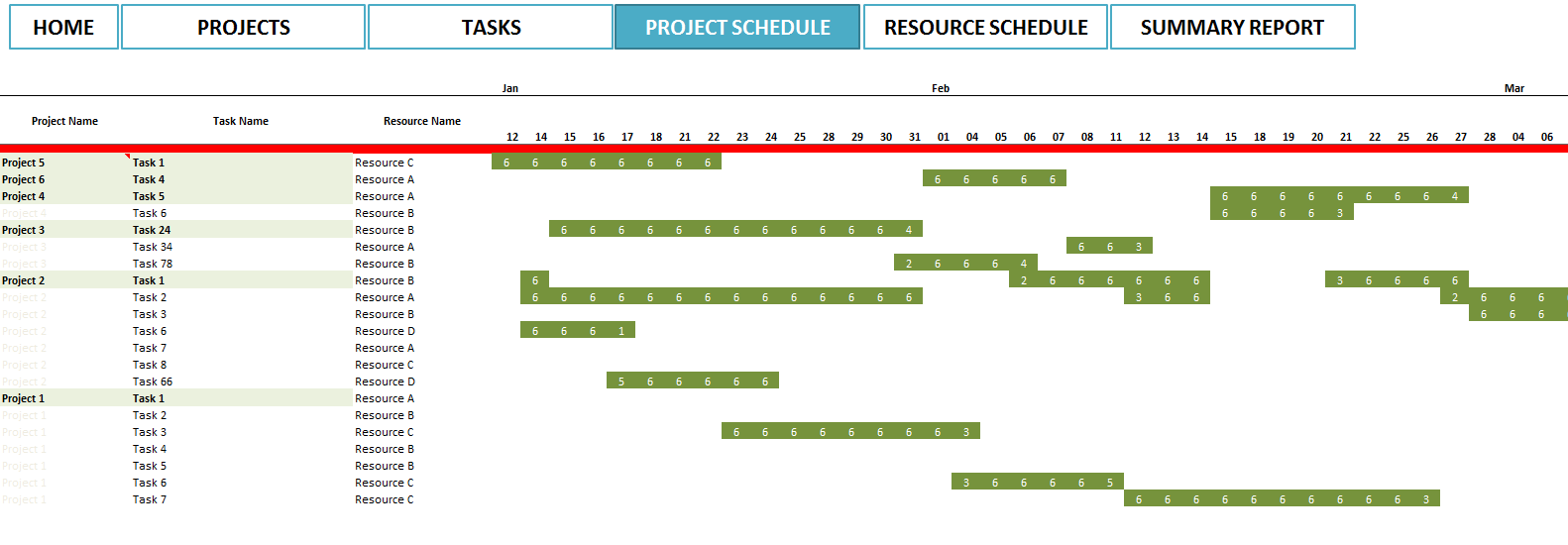 Project Schedule Template